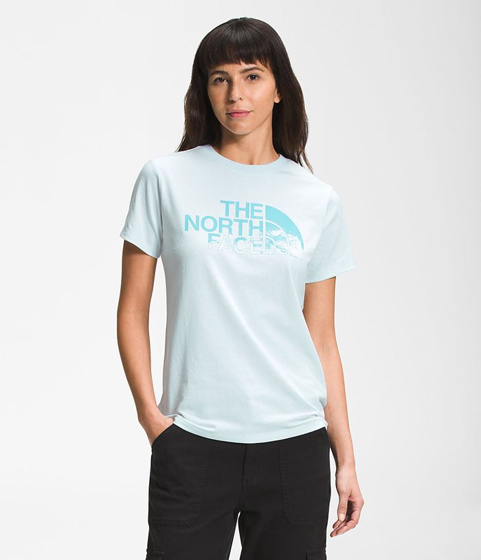 Camiseta The North Face Mujer Manga Corta Logo Play Azules - Peru 94518UJTD